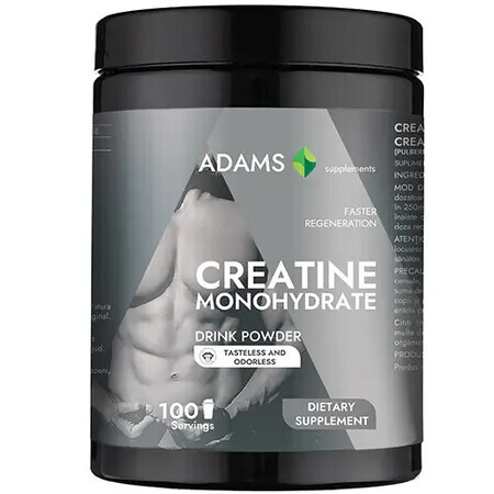 Créatine monohydrate (sans arôme), 450gr, Adams