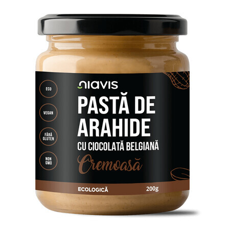 Pasta di arachidi biologica con cremoso cioccolato belga, 200 g, Niavis