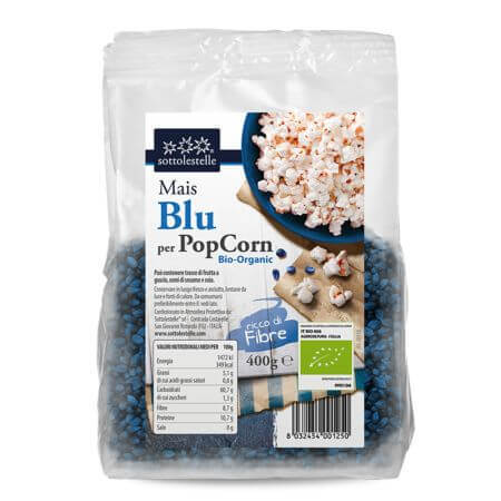 Blauwe Maïs voor Popcorn Biologisch, 400 g, Sottolestelle