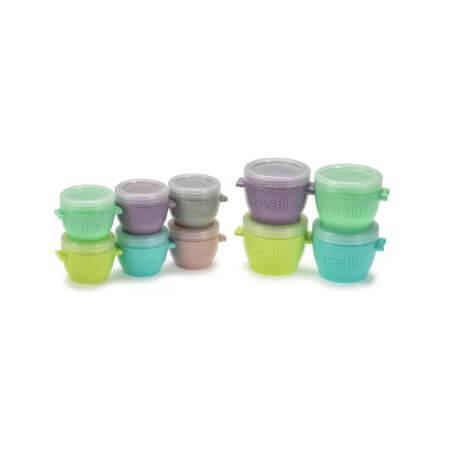 Set di 10 contenitori Snap&Go, 6 x 59 ml + 4 x 118 ml, Melii