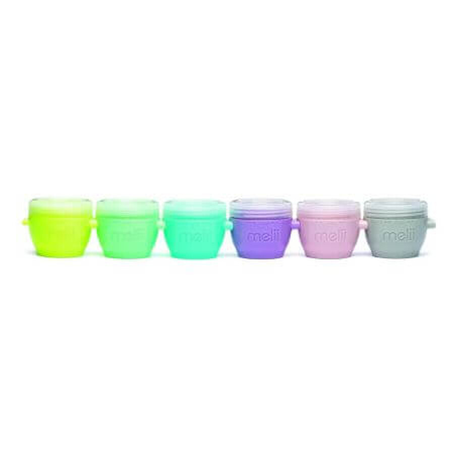 Set van 6 Snap&amp;Go siliconen bakjes, 59 ml, Melii