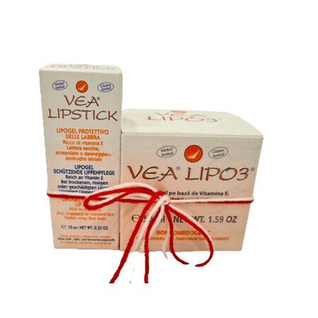 Pakket Vea Lipo3 Lipogel 50ml + Vea Lipstick Beschermende Lippenbalsem 10ml, Hulka