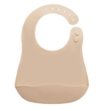 Bavoir en silicone, 6 mois+, Bubble Beige, Appekids