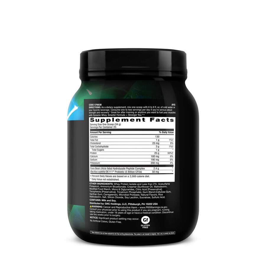 Beyond Raw Dynamic Whey Vanilla Ice Cream, wei-eiwit met vanille-ijssmaak, 850 g, GNC