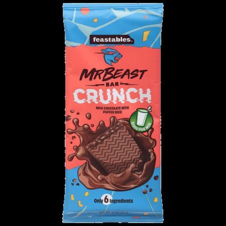 Melkchocolade en Cunch rijstcrispies, 60 g, Mr Beast Feastables