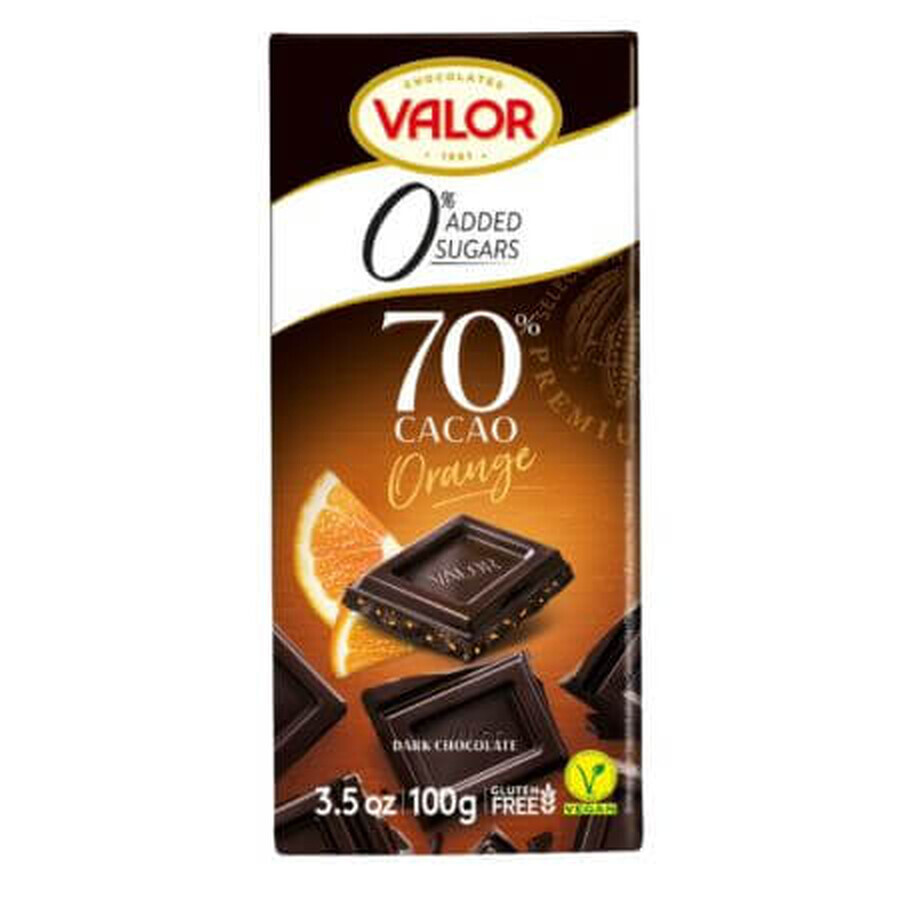 Cioccolato fondente con crema all'arancia, 100 g, Valor