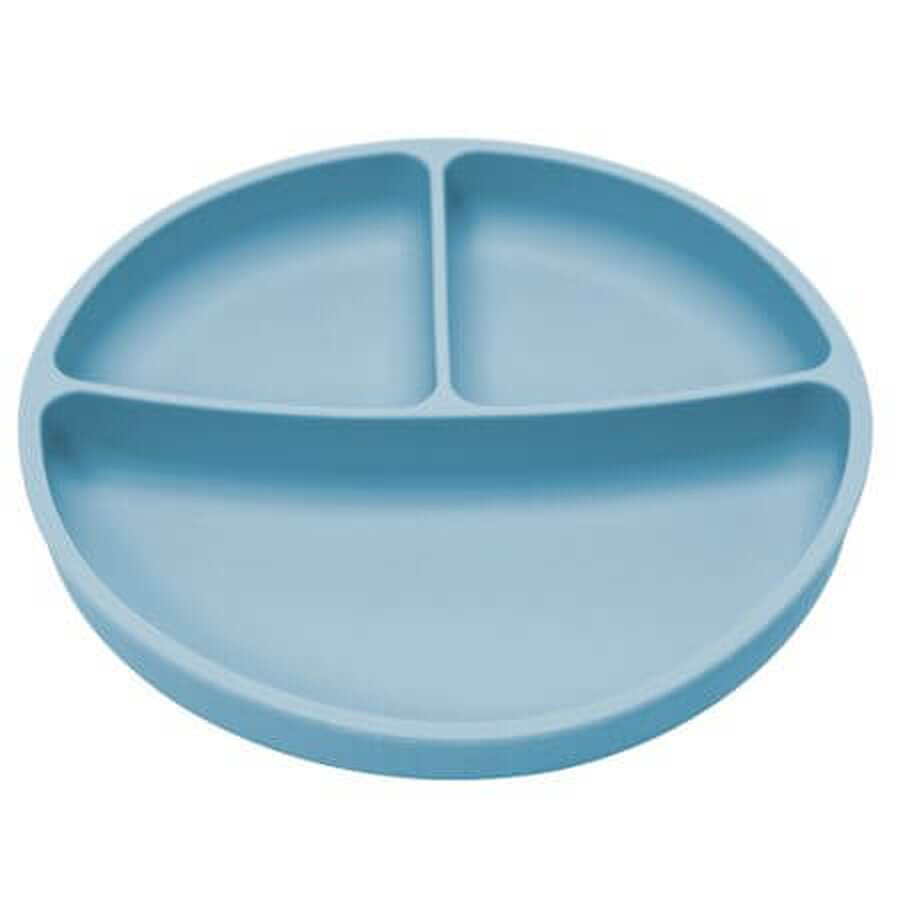 Assiette compartimentée en silicone avec ventouse, 6 mois+, Aqua Blue, Appekids