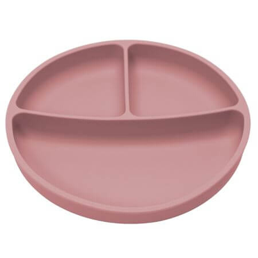 Assiette compartimentée en silicone avec ventouse, 6 mois+, Old Rose, Appekids