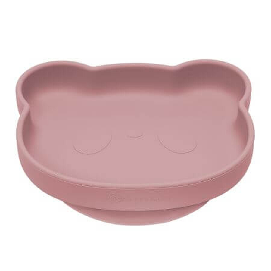 Assiette en silicone avec ventouse Le Petit Ours, +6 mois, Vieux Rose, Appekids