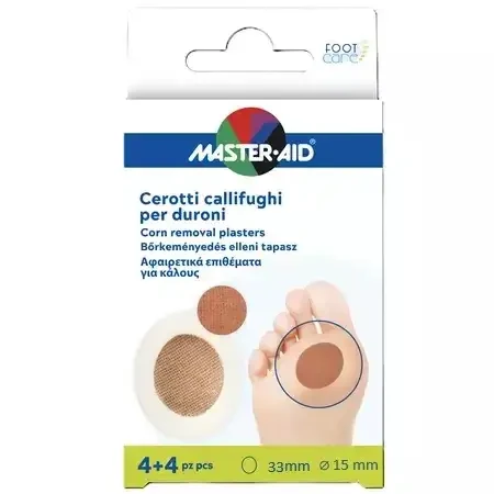 Salicylzuurpleisters voor hielkussentjes, 4 + 4 stuks, Master Aid