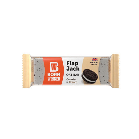 Witte chocolade haverreep met Flap Jack roomkoekjes, 100 g, Born Winner