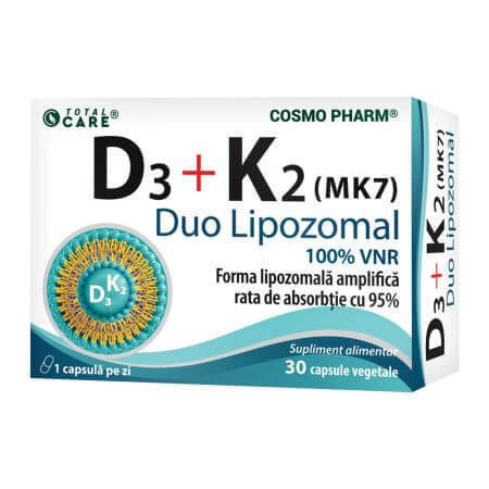 D3 + K2 (MK7) Duo liposomaal, 30 capsules, Cosmopharm