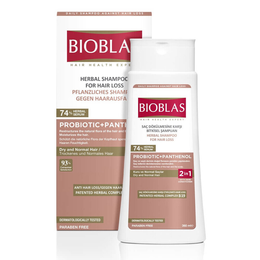 Shampoo anti-sbiadimento per capelli secchi e danneggiati Probiotico+Pantenolo, 360 ml, Bioblas