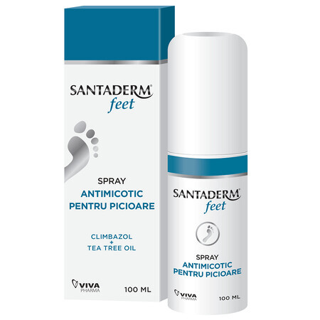 Spray antimicotic pentru picioare Santaderm 4feet, 100 ml, Viva Pharma