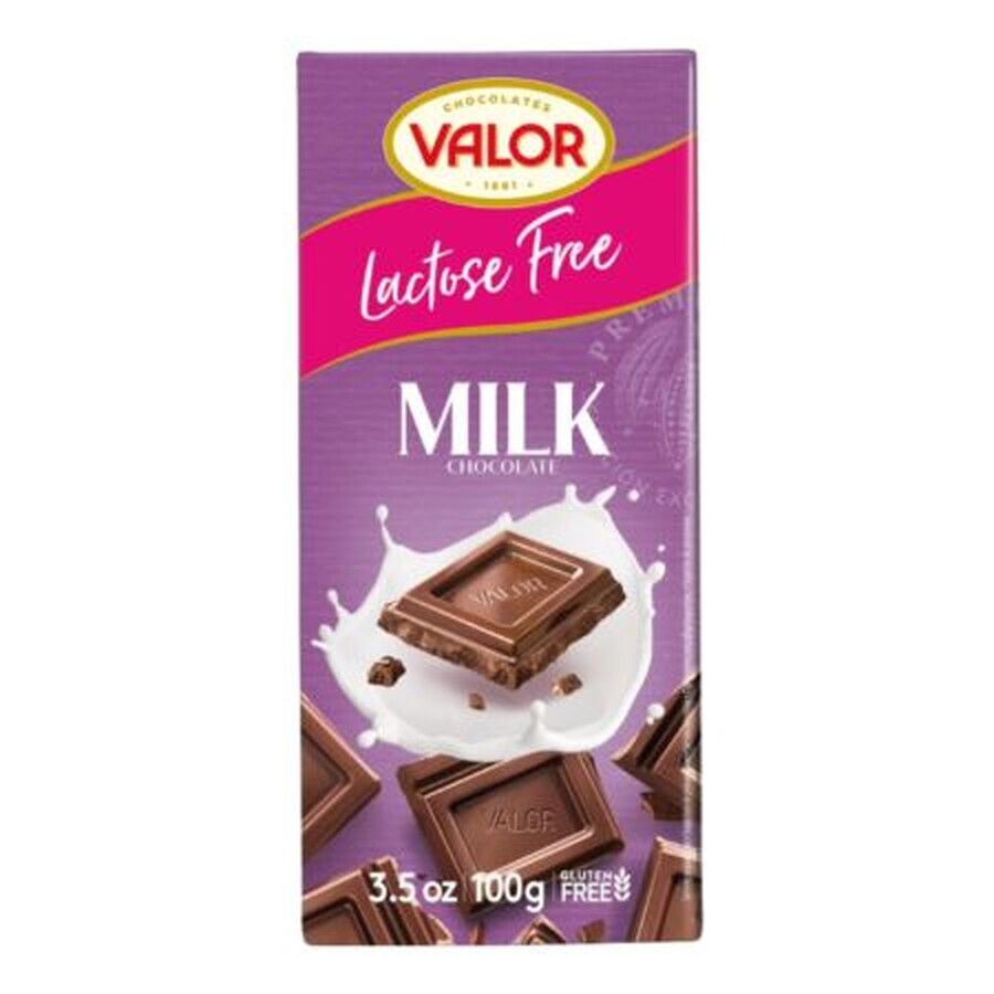 Chocolat au lait sans lactose, 100 g, Valor