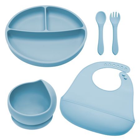 Set di deviazione in silicone classico, 6 mesi+, blu acqua, Appekids