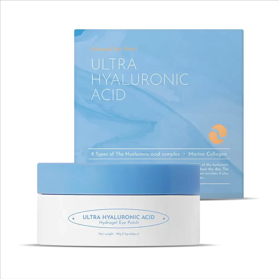 Patches pentru ochi cu acid hialuronic Ultra Hyaluronic Eye Patch, 60 bucati, Orjena