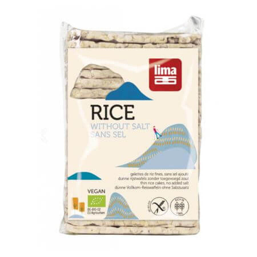 Organic expanded rice rounds without salt, 130 g, Lima