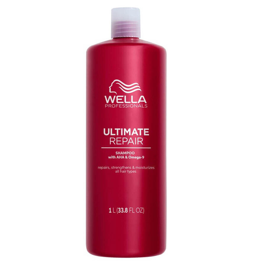 Shampoo con AHA e Omega 9 per capelli danneggiati Ultimate Repair, 1 litro, Wella Professionals