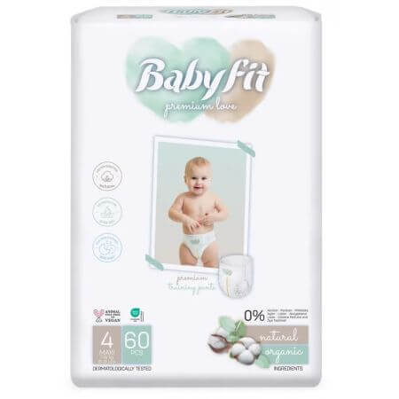 Jumbo Maxi biologische luiers, nr. 4, 7-18 kg, 60 stuks, Babyfit