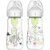 Flessenset brede hals Options Plus, 270 ml, 2 stuks, Fete, Dr. Browns