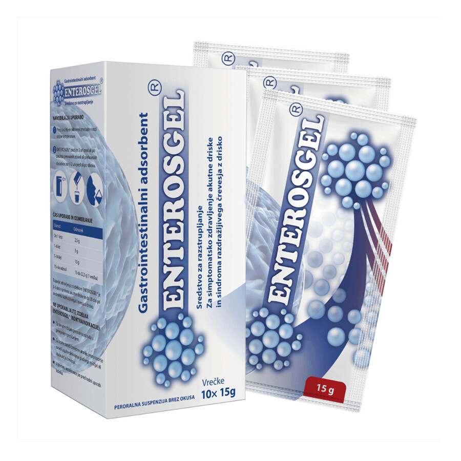 Enterosgel absorbant gastro-intestinal, 10 sachets x 15 g, Bioline