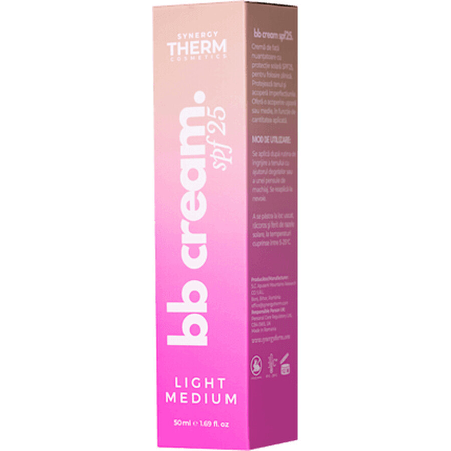 Kleurende Gezichtscrème SPF25 BB Cream Light Medium, 50 ml, Synergy Therm