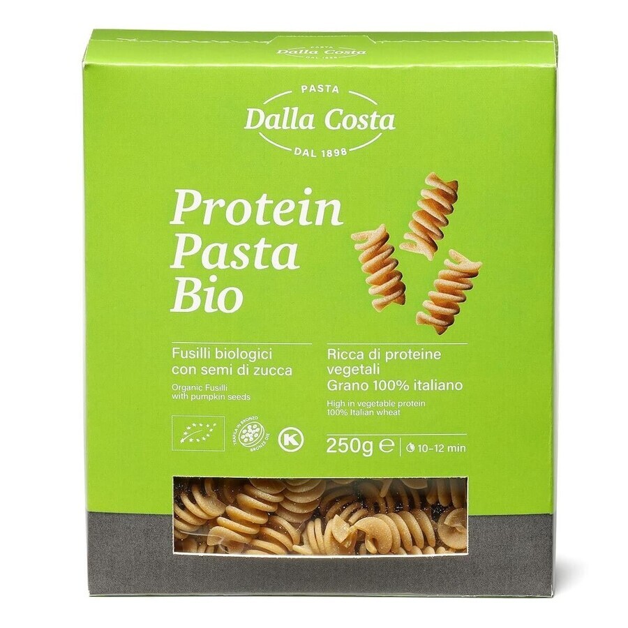 Fusilli di pasta proteica biologica con semi di zucca, 250 g, Dalla Costa