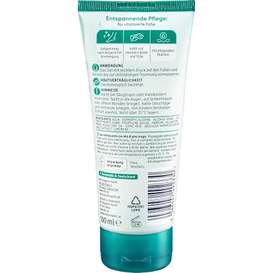 Balea Gel attivo per i piedi al pino e all'olivello spinoso, 100 ml