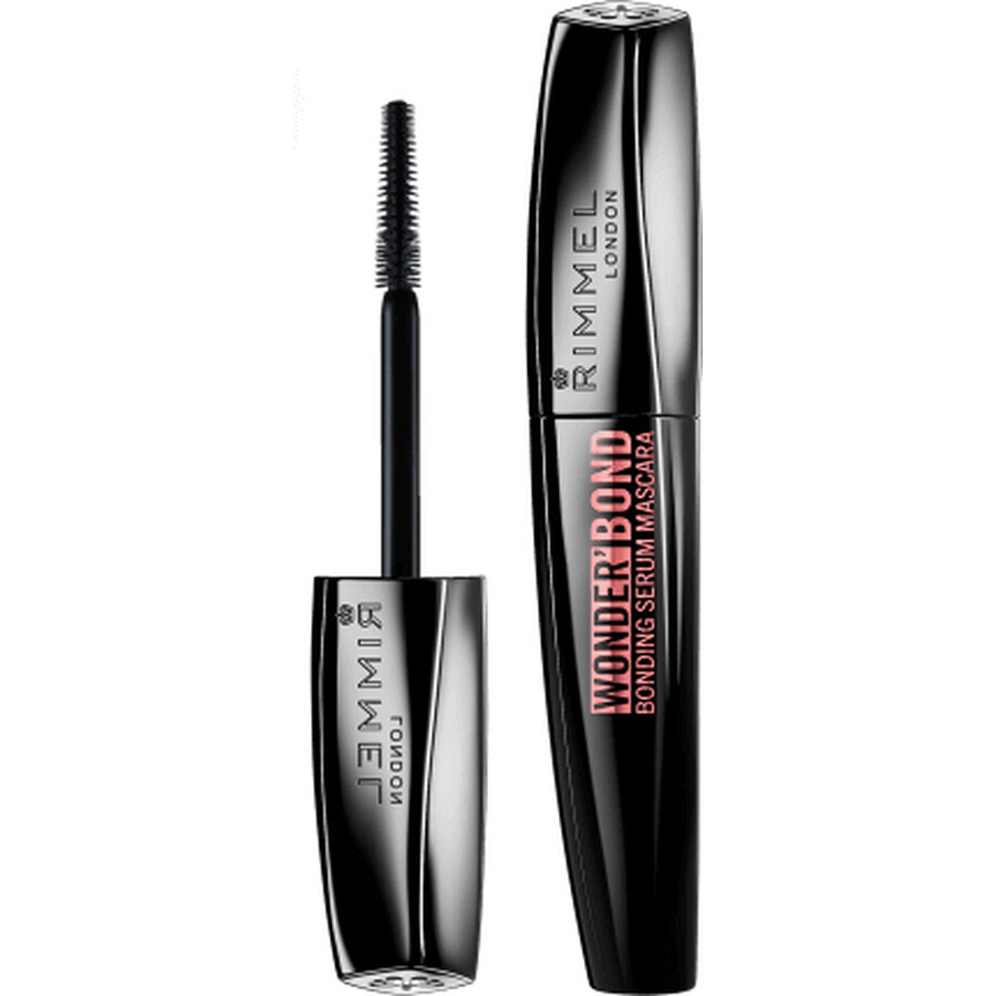 Rimmel London Wonder Bong Serum Máscara de pestañas 001 Negro, 1 unidad