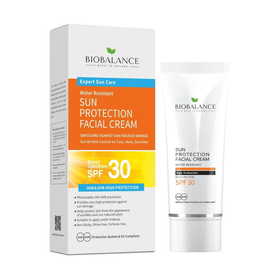 Zonnebeschermingscrème SPF30+ voor gezicht, zeer hoge bescherming UVA & UVB, Bio Balance, 75 ml
