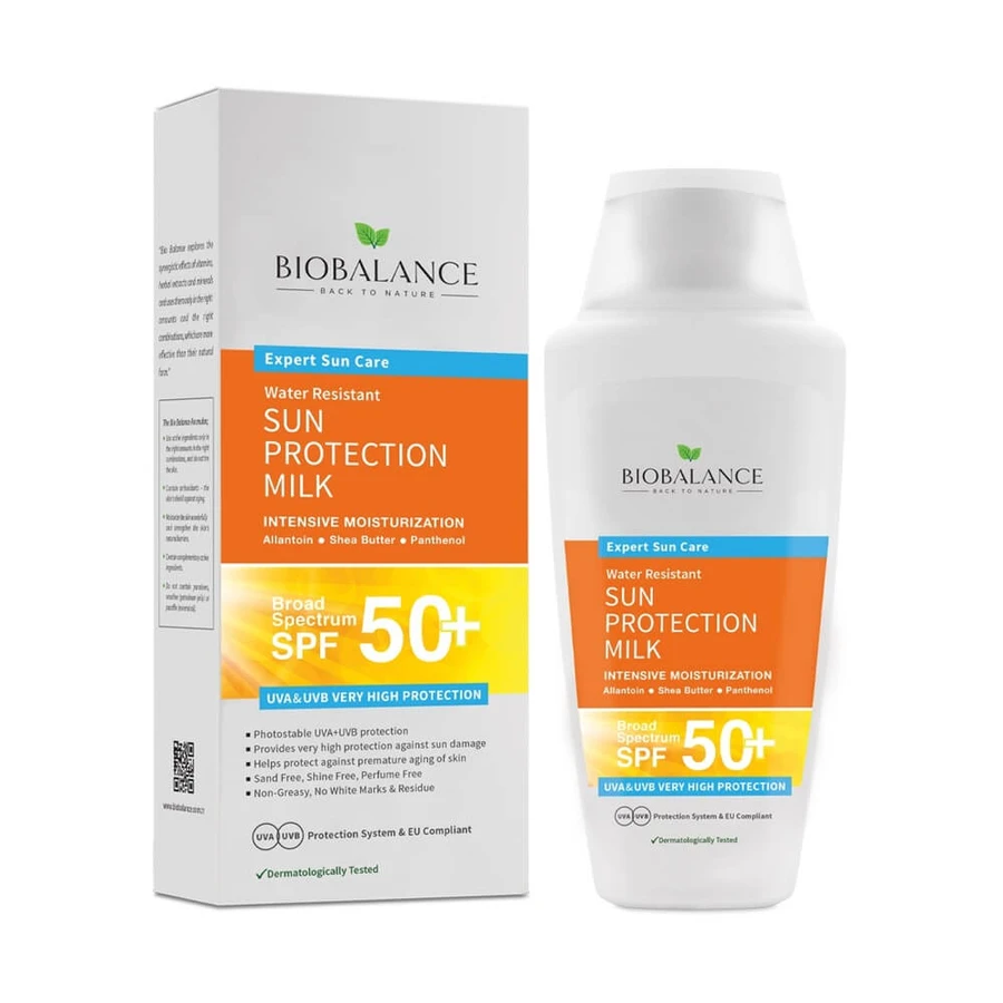 Zonbeschermingsmelk SPF 50+, zeer hoge UVA- en UVB-bescherming, Bio Balance, 150 ml