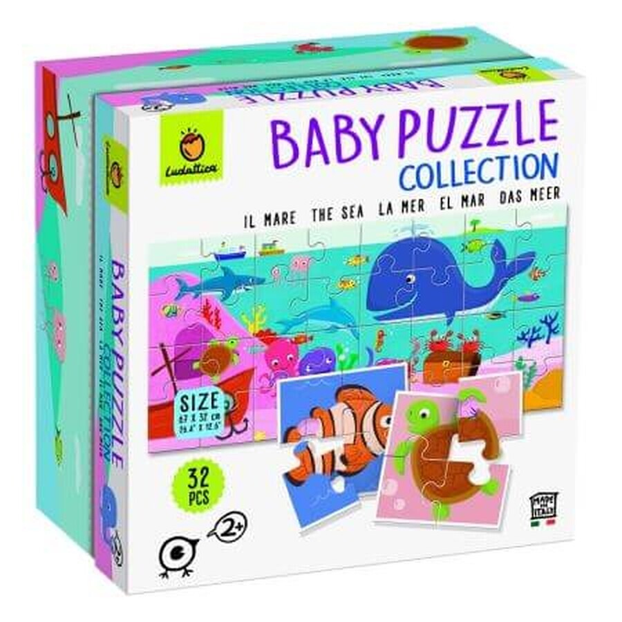 Puzzle per bambini al mare, parco giochi