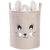 Foldable toy storage basket with drawstring, 63L, Rabbit, Sipo