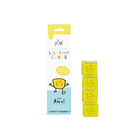 Jouet sensoriel lumineux Alex Glo Cube, 3 ans et +, jaune, Glo Pals