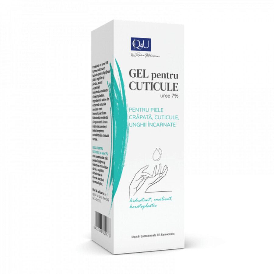 Gel pentru cuticule cu uree 7% Q4U, 20 ml, Tis Farmaceutic