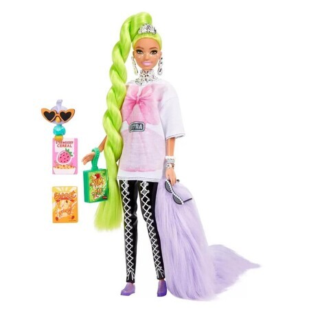 Barbiepuppe Extra, neongrünes Paar, Barbie