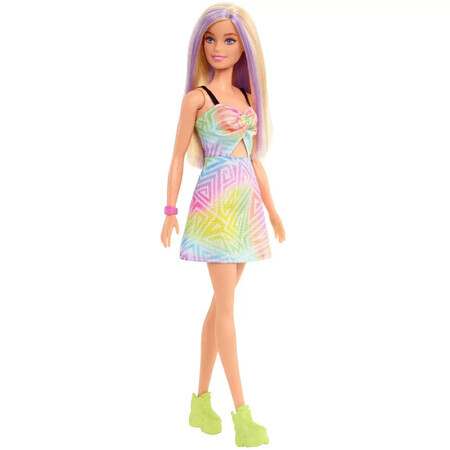 Barbie Fashionista pop, de blonde met paarse beugel, Barbie