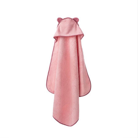 Serviette à capuche Bebehug, 122 x 77 cm, rose, Twindeco