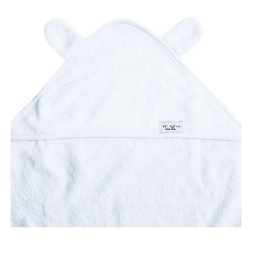 Handdoek met kap en oren voor baby's, 100x100 cm, Wit, Tuxi Merken