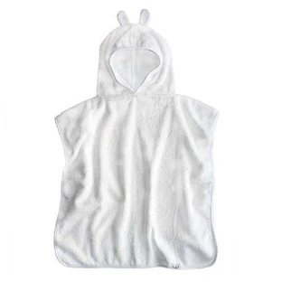 Poncho towel with hood and ears, 2-6 years, White, Tuxi Brands