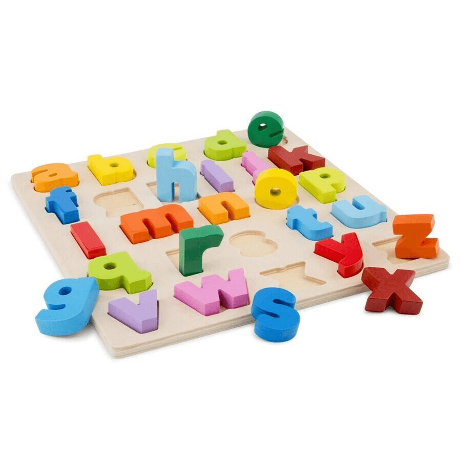 Puzzle Alfabet litere mici, 2 ani+, +24 luni, New Classic Toys