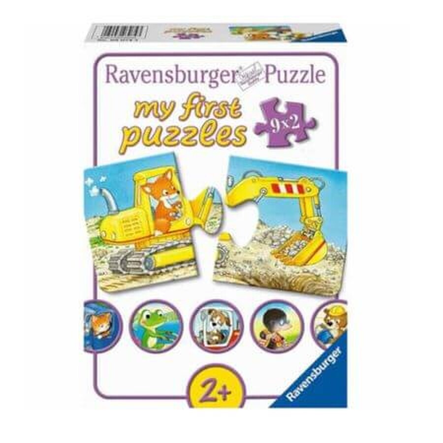 Arbeider Dieren Puzzel, 2 jaar +, 9x2 stukjes, Ravensburger