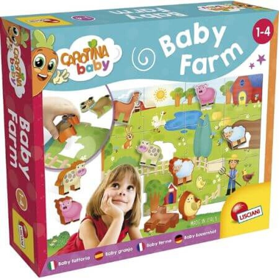 Farm fun vloerpuzzel, +1 jaar, 12 stukjes, Lisciani