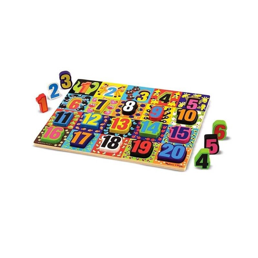 Puzzle in legno con numeri da 1 a 20, +3 anni, 20 pezzi, Melissa&Doug