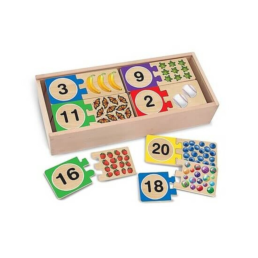 Puzzle din lemn, invatarea numerelor, +4 ani, Melissa& Doug