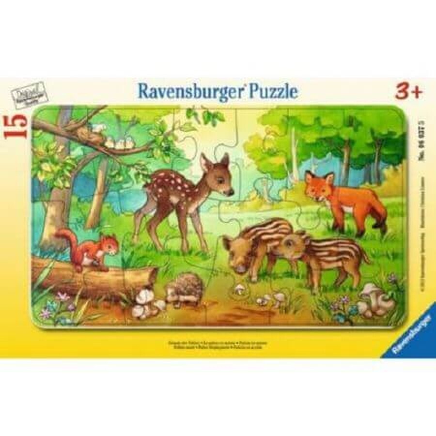 Babydieren in het bos puzzel, 15 stukjes, Ravensburger