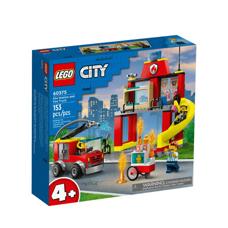 Lego City brandweerauto en aanhanger, 4 jaar+, 60375, Lego