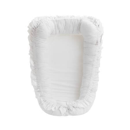 Babynest met ruches, Wit, Twindeco