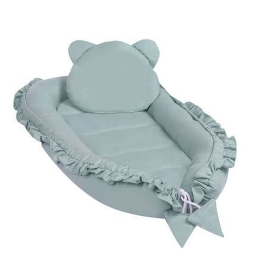 Katoenen babynest met kussen, Mint, E-Kids